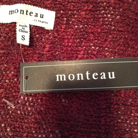 NWT Red Monteau Waterfall Crochet Cardigan Sz S - Picture 7 of 11